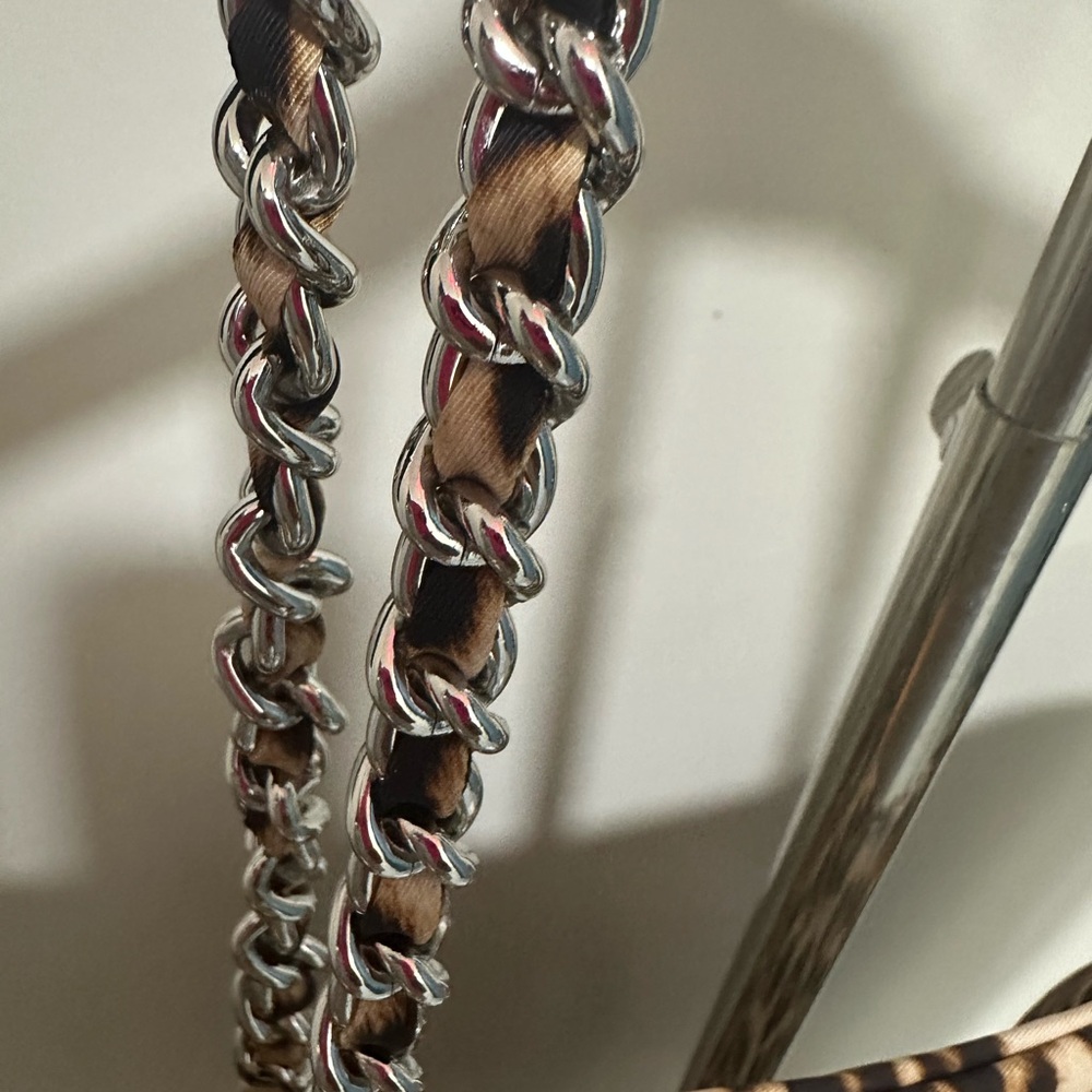 Tory Burch Leopard Print Tote with Chain Handles - Picture 3 of 13